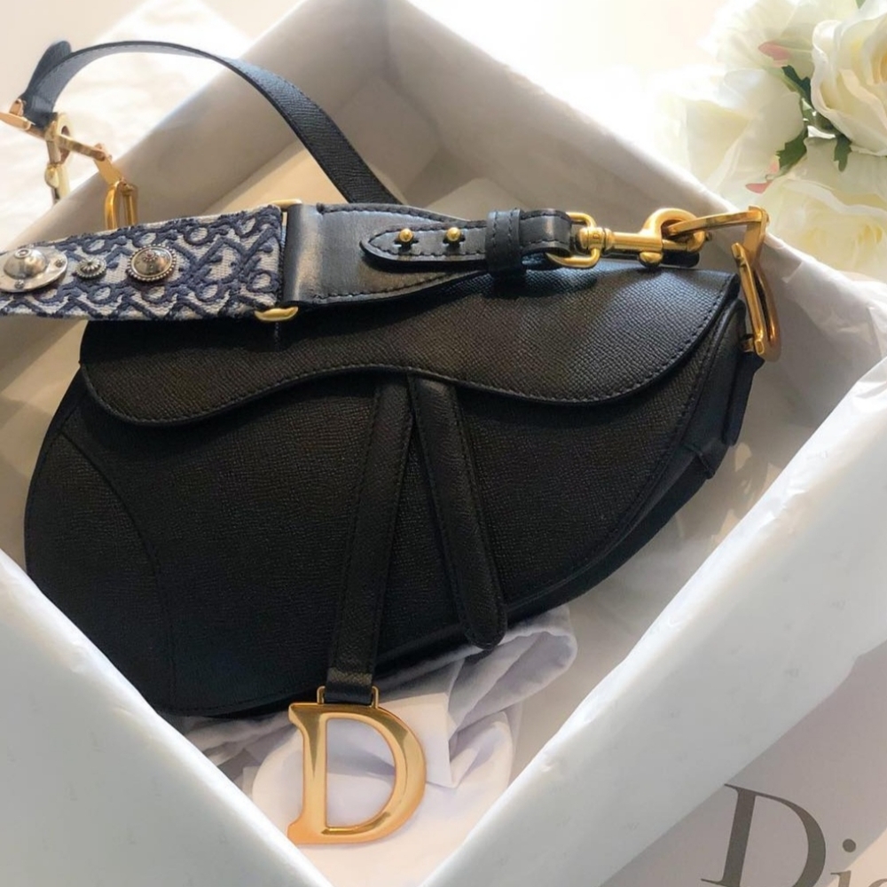 Dior Saddle Bag Black Grained Calfskin  - Brand New w/tag